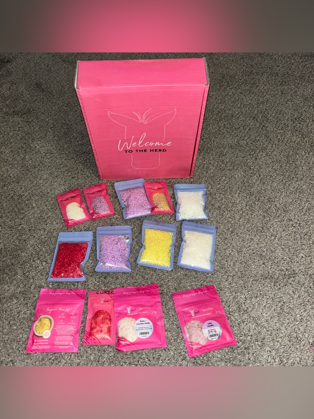 Pink Zebra Sprinkles Fragrance Wax Melt Bag Lot Of 12 Assorted Mixes Scents Box